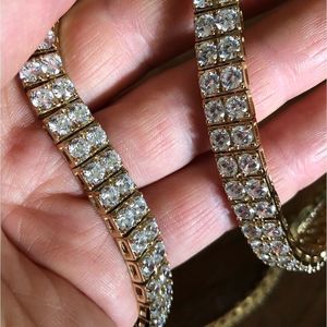 COPY - Double row lab grown white sapphire rivière necklace